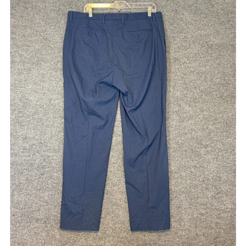 Banana‎ Republic Pants Mens 36x32 Blue Wool Slim Fit Pleated Lightweight Casual